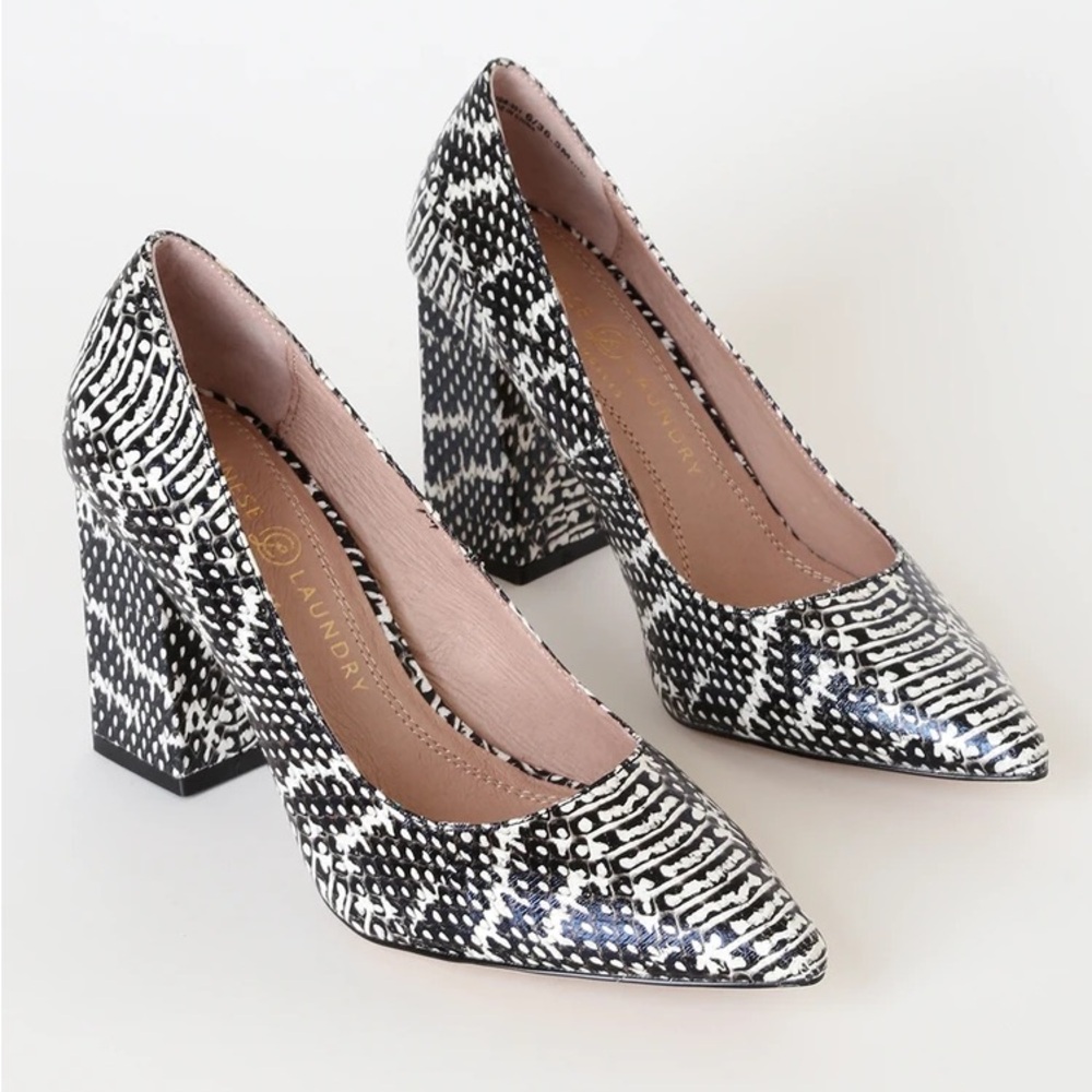 Chinese Laundry Kyra Pumps Leather Alligator Block Heels Size 11